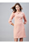 Textured Jacquard Round Neck Mini Dress