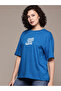 Women Blue Oversized Graphic Print T-Shirt - 5