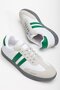 Men's Sneakers Green White Samba Model Thin Sole Lace-Up