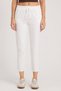 Women's Relax Fit Comfortable Cut High Waist Narrow Leg Elastic Waist Lace-Up White Pants