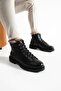 Men's Black Genuine Leather-Fur Boots - 3