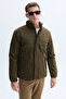 Men's Khaki Stand Collar Coat