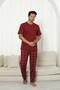 Men's 100% Organic Natural Cotton Plaid Pocket Detail High Quality Short Sleeve Pajama Set - 2
