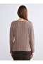 Lcw Vision Brown Boat Neck Self-Patterned Women's Knitwear Sweater - 4