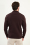 Plain Slim Fit Half Turtleneck Men's Knitwear Cardigan Coffee - 11242.25K - 5