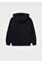 Boy's Black Hooded Sweatshirt with Raised Letters |   10-16 Years Old, with Pockets, Printed - 3