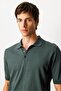 Men's Polo Neck 100% Cotton Short Sleeve Thin Knitwear Dark Green - 3