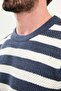 Horizontal Striped Slim Fit Crew Neck Men's Knitwear Indigo-Ecru - 11564.25K - 2