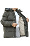 Boy's Brown Puffer Jacket with Detachable Hood, Plush Lining, and Pocket Detailing with Three Pockets - 3