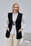 Women's Soft Houndstooth Pattern Thick Winter Special Knitted Pocketed Sweater Mother's Vest