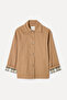 Women's Beige Color Men's Collared Short Trench Coat