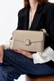 Women's Stylish Designed Cream Buckle Detailed Hand and Shoulder Bag