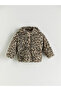 Peak New Season Leopard Patterned Girl's Plush Coat