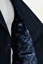 Striped Slim Fit Wide Collar Double Breasted Men's Suit Navy Blue - 45426.25K - 6