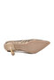 Beige Satin Stone Embroidered Thin Heeled Women's Evening Dress Shoes 248245 Z - 5