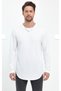 Wide Neckline Skirt Part Oval Cut T-Shirt - 7