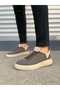 Jy204 Flex Lace-Up Linen Fabric Men's Casual Sneaker Shoes Kkt - Brown/Cream