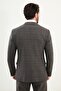 Plaid Slim Fit Mono Collar Men's Suit Black - 45428.25K - 5