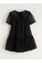 Two Mt Shop Quality Lcw Kids Black Lace Plain Girls' Dress - 4