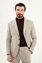 Striped Slim Fit Bag Pocket Wide Collar Bag Pocket Men's Suit Beige - 45407.25K