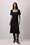 Short Sleeve Dress with Shoulder Ruffles - 2