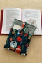 Linen Book Cover with Pockets, Padded Snap-On Book Cover, Gift for Book Lovers - 8