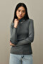 Ribbed Basic Sweater Anthracite - 4