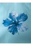Girl's Hooded Baby Blue Hibiscus Flower Printed Sweatshirt - 2