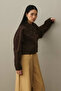 Oversize Short Denim Jacket Brown - 5