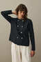 Double Button Crop Cardigan Anthracite - 2