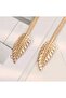 Leaf Buckle Elegant Women's Gold Plated Stretchable Metal Belt - 3