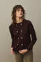 Double Button Crop Cardigan Plum - 3