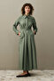 Pens Detailed Dress Khaki - 3