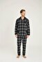 Kly 4038 men's plaid cotton flannel long sleeve button down pocket pajama set - 2
