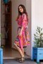 Pink Color Floral Patterned Casual Tunic - 4