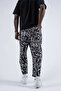 Patterned Baggy Pants with Elastic Waist - 3