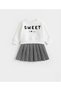 Girl's Polo Neck Sweatshirt - Skirt Trend Bottom Top Set New Season