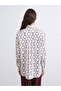 Beige Patterned Satin Women's Shirt Tunic - 4