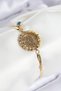 316L Steel Evil Eye Bead Detailed Tree of Life Model Italian Chain Gold Color Women's Bracelet - Tj-Bb782