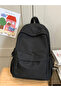 Solid Zip Closure Backpack