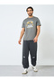 Men Cuffed Relaxed Fit Joggers with Drawcord - 2
