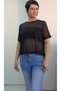 Back and Front Center Part Are Made of Combed Cotton, Front Hem and Sleeves Are Made of Tulle, Combed Viscose T-Shirt. - 7