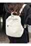 Solid Canvas Zip Closure Backpack - 4