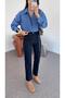 Dark Navy Blue Momfit Jeans - 4