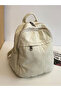 Solid Canvas Zip Closure Backpack - 7