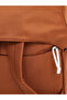 Solid Brown Backpack with Zip Closure - 3