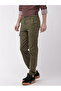 Men Olive Mid Rise Slim Fit Cargo Pants - 2