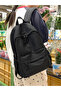 Solid Zip Closure Backpack - 3