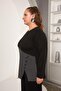 Plus Size Front Button and Pocket Detail Blouse Black - 5