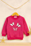 Thick Winter Fleece-Lined Girl's Sweatshirt with Butterfly Embroidery - 2